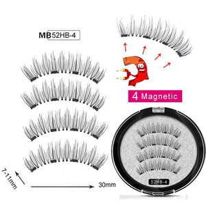 2020 New 2 Pair 4 Magnetic False Eyelashes natural with 3D/6D magnets handmade magnetic lashes natural Mink eyelashe magnet lash