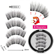 Load image into Gallery viewer, 2020 New 2 Pair 4 Magnetic False Eyelashes natural with 3D/6D magnets handmade magnetic lashes natural Mink eyelashe magnet lash